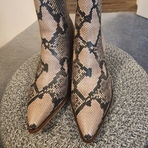 Steve Madden Snake Print Cowboy Booties